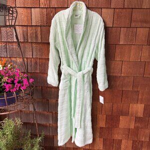 NWT Spa Essentials Seafoam Green Turkish Cotton Tie Waist Robe - Women's Large